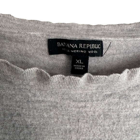 Banana Republic Grey Ruffle Sweater XL - Picture 4 of 9